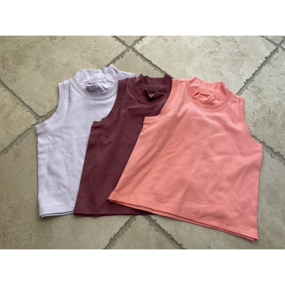 NWT Old Navy Active Sleeveless Mock-Neck Shirt LOT Of 3; Girl Size XL (14-16)